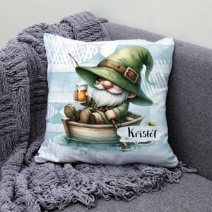 Névvel kérhető - Horgász manó és egy korsó sör mintás párna - otthon & életmód - lakástextil - párna & párnahuzat - díszpárna (belsővel együtt) - Meska.hu