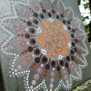 Tavaszi borongós mandala - művészet - festmény - akril - Meska.hu