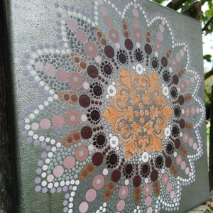 Tavaszi borongós mandala - művészet - festmény - akril - Meska.hu