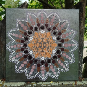 Tavaszi borongós mandala - művészet - festmény - akril - Meska.hu