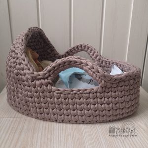 Játék mózeskosár + ágyneműszett  - játék & sport - baba & babaház - játékbaba, babakellék - Meska.hu