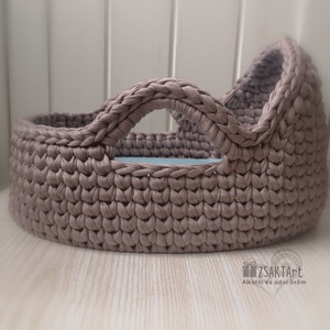 Játék mózeskosár + ágyneműszett  - játék & sport - baba & babaház - játékbaba, babakellék - Meska.hu