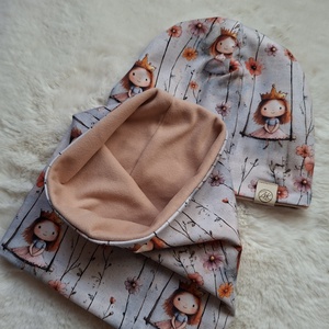 Hercegnős sapka-sál szett, soft fleece belsővel - ruha & divat - sál, sapka, kendő - sapka & sál szett - Meska.hu