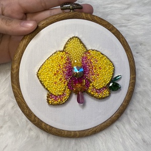 Orchidea gyöngyhímzett kép - otthon & életmód - dekoráció - kép & falikép - 3d képek - Meska.hu