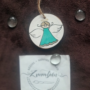 Karácsonyi angyalkásFestett fakorong, Karácsony, Karácsonyi lakásdekoráció, Karácsonyfadíszek, Festett tárgyak, MESKA