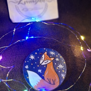 Karácsonyi Festett fakorong, Karácsony, Karácsonyi lakásdekoráció, Karácsonyfadíszek, Festett tárgyak, MESKA