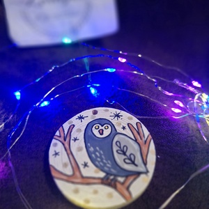 Karácsonyi Festett fakorong, Karácsony, Karácsonyi lakásdekoráció, Karácsonyfadíszek, Festett tárgyak, MESKA