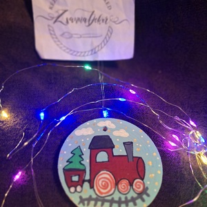 Karácsonyi Festett fakorong, Karácsony, Karácsonyi lakásdekoráció, Karácsonyfadíszek, Festett tárgyak, MESKA