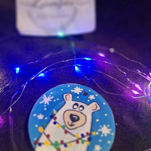 Karácsonyi Festett fakorong, Karácsony, Karácsonyi lakásdekoráció, Karácsonyfadíszek, Festett tárgyak, MESKA