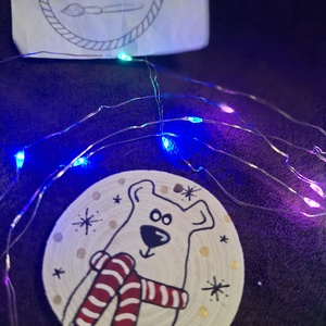 Karácsonyi Festett fakorong, Karácsony, Karácsonyi lakásdekoráció, Karácsonyfadíszek, Festett tárgyak, MESKA