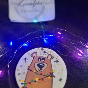 Karácsonyi Festett fakorong - Meska.hu