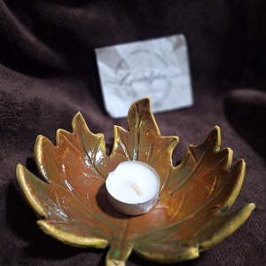 Őszi falevél mécsestartó, ékszertartó, tálka - Meska.hu