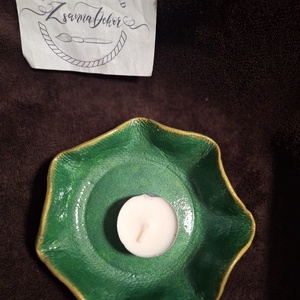 Karácsonyi mécsestartó, ékszertartó, tálka - művészet - szobor - kerámia - Meska.hu