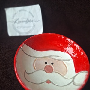 Mikulás tálka, mécsestartó, ékszertartó, Művészet, Szobor, Kerámia, Kerámia, Agyagozás, MESKA