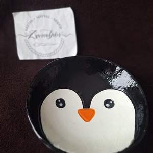 Pingvin tálka, mécsestartó, ékszertartó, Művészet, Szobor, Kerámia, Kerámia, Agyagozás, MESKA