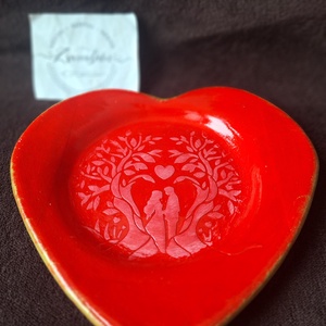 Szerelmes pár szív mécsestartó, ékszertartó, tálka - ékszer - ékszertartó - ékszertartó tál - Meska.hu