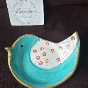 Madárka mécsestartó, ékszertartó, tálka, Ékszer, Ékszertartó, Ékszertartó tál, Kerámia, Agyagozás, MESKA