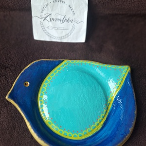 Madárka mécsestartó, ékszertartó, tálka, Ékszer, Ékszertartó, Ékszertartó tál, Kerámia, Agyagozás, MESKA