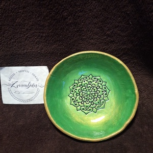 Mandala mintás ékszertartó, tálka, mécsestartó, Ékszer, Ékszertartó, Ékszertartó tál, Kerámia, Agyagozás, MESKA