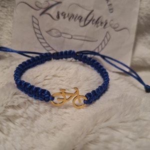 -Bicikli-Makramé karkötő fém dísszel - Meska.hu