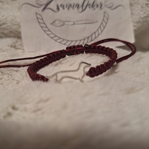 -Tacsi-Makramé karkötő fém dísszel, Ékszer, Karkötő, Fonott karkötő, Csomózás, MESKA