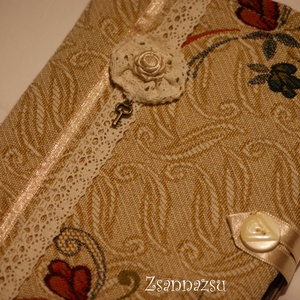 Barokk textil füzetborító (vaj sárga 01) - otthon & lakás - papír írószer - jegyzetfüzet & napló - Meska.hu