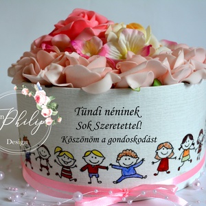 Szöveges Ballagási virágbox, Otthon & Életmód, Dekoráció, Virágdísz és tartó, Virágbox, virágdoboz, Decoupage, transzfer és szalvétatechnika, Virágkötés, MESKA