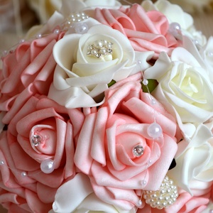 Finom ékszer habrózsa csokor - esküvő - menyasszonyi- és dobócsokor - Meska.hu