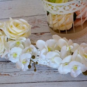 Asztaldísz orchideás fatörzs - esküvő - dekoráció - asztaldísz - Meska.hu