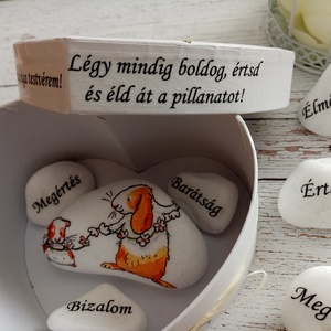 Ajándék díszkő motivációs garnitúra - otthon & életmód - dekoráció - Meska.hu