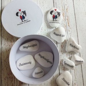 Jó házasság alapkövei - otthon & életmód - dekoráció - asztal és polc dekoráció - kavics & kő - Meska.hu