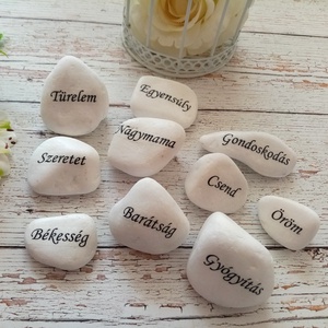 Motivációs szavak  - otthon & életmód - dekoráció - asztal és polc dekoráció - kavics & kő - Meska.hu