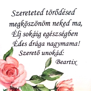Nagymama örök habrózsa virágbox - esküvő - emlék & ajándék - szülőköszöntő ajándék - Meska.hu