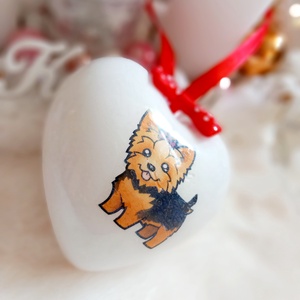 Yorkis fenyődisz - karácsony - karácsonyi lakásdekoráció - karácsonyfadíszek - Meska.hu