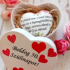 Motivációs Születésnapos  szív  - otthon & életmód - dekoráció - asztal és polc dekoráció - asztaldísz - Meska.hu