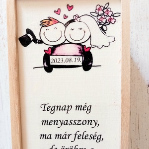 Tegnap még menyasszonyos bortartó - esküvő - emlék & ajándék - szülőköszöntő ajándék - Meska.hu
