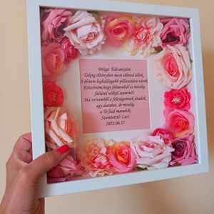 Szivhez szoló pink képkeret idézettel, Esküvő, Emlék & Ajándék, Szülőköszöntő ajándék, Virágkötés, MESKA