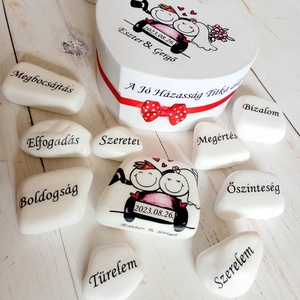 Jó házasság alapkövei garnitúra autós , Otthon & Életmód, Dekoráció, Asztal és polc dekoráció, Asztaldísz, Decoupage, transzfer és szalvétatechnika, MESKA