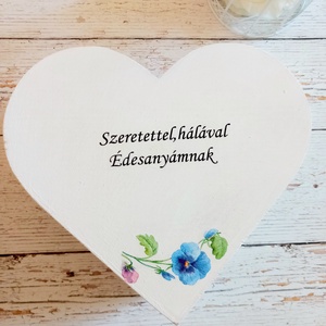 Kék Szív szülőkőszöntő  - esküvő - emlék & ajándék - szülőköszöntő ajándék - Meska.hu