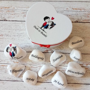 Szerelem jó kapcsolat alapkövei, Esküvő, Emlék & Ajándék, Nászajándék, Esküvői pénzátadó doboz, Decoupage, transzfer és szalvétatechnika, MESKA