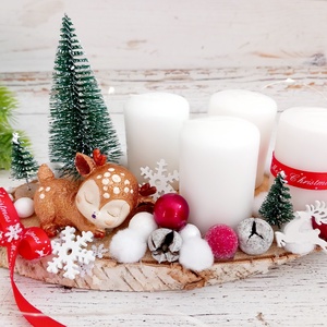 Bambi faszelet asztaldísz - karácsony - adventi díszek - adventi koszorú - Meska.hu