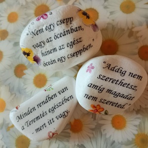 Motivációs kövecske 1 db, Otthon & Életmód, Dekoráció, Asztal és polc dekoráció, Kavics & Kő, Decoupage, transzfer és szalvétatechnika, MESKA