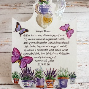 Nagymama levendulás köszöntő, Esküvő, Emlék & Ajándék, Szülőköszöntő ajándék, Decoupage, transzfer és szalvétatechnika, MESKA