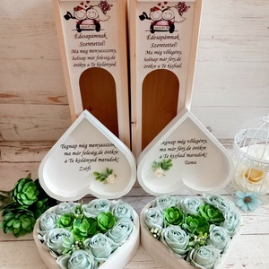 Green wedding pozsgás Szülőköszöntő garnitúra - Meska.hu