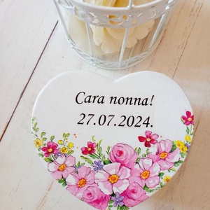 Szív nagymama kószönetajándék - esküvő - emlék & ajándék - köszönőajándék - Meska.hu
