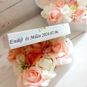 Pasztel elegancia szív szülőköszöntő párban - esküvő - emlék & ajándék - szülőköszöntő ajándék - Meska.hu