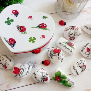 Katicás Ballagási emlék kövecskék, Otthon & Életmód, Dekoráció, Asztal és polc dekoráció, Kavics & Kő, Decoupage, transzfer és szalvétatechnika, MESKA