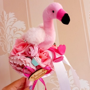 Flamingós ballagási cuki csokor - Meska.hu