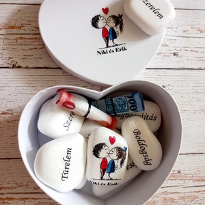 Jó házasság alapkövei nászajándék, Esküvő, Emlék & Ajándék, Nászajándék, Esküvői pénzátadó doboz, Decoupage, transzfer és szalvétatechnika, MESKA