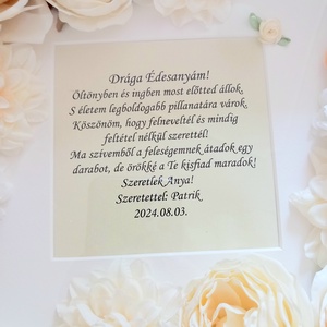Ekrü virágos képkeret idézettel 1db - otthon & életmód - dekoráció - kép & falikép - fából készült kép - Meska.hu